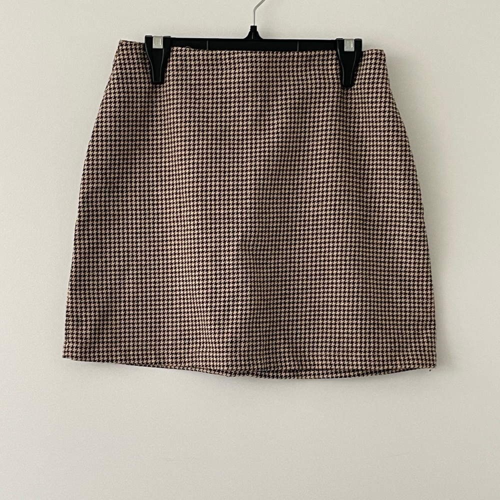 Houndstooth Brown Skirt - size US 4